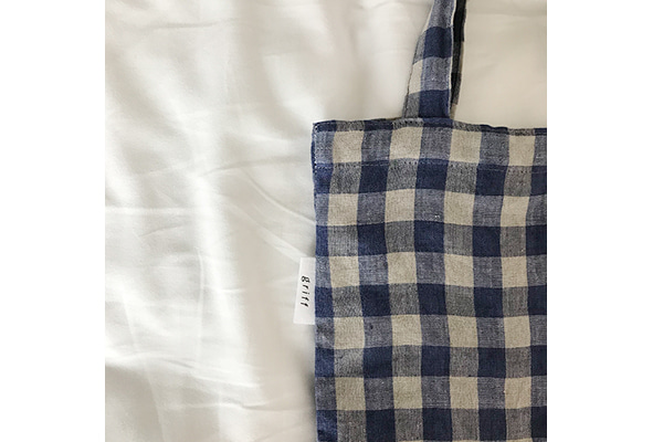 mini flat bag_blue check
